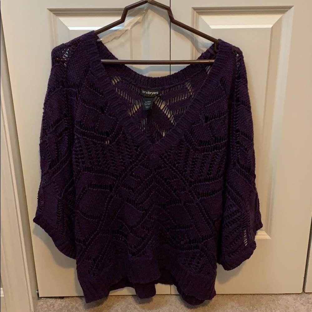 Lane Bryant crocheted look dolman sweater